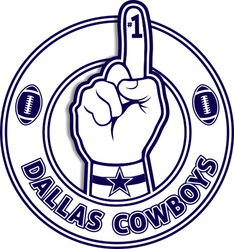 Number One Hand Dallas Cowboys logo iron on paper